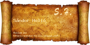 Sándor Holló névjegykártya